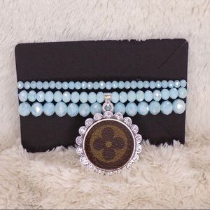NWT! Boutique Sky Blue Handcrafted Stretch Bracelet🌸